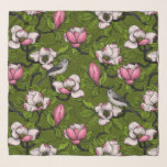 Echarpe Magnólia florescente e pássaro 2<br><div class="desc">Magnólia pintada à mão floresce e pássaro de titrato</div>