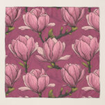 Echarpe Magnolia Jardim<br><div class="desc">Eu desenhava magnólias floridas com tinta e,  em seguida,  redesenhava-as e coloria-as no Illustrator para fazer o padrão.</div>