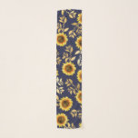 Echarpe Marinho Amarelo sunny Dourado Girassóis Girassóis<br><div class="desc">Este padrão floral elegante e chico é perfeito para a estação de Verão. Apresenta um padrão de girassol pintado a amarelo e marrom com folhas falsas impressas de folha de ouro sobre um simples fundo azul marinho. Esta impressão é a moda, o país e o moderno. ***NOTA DE DESIGN IMPORTANTE:...</div>