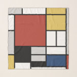 Echarpe Mondrian Painting Red Plane Yellow Black Cinza Blu<br><div class="desc">Composição com Plano Vermelho Grande, Amarelo, Preto, Cinza e Mondrian Piet Azul começou a criar as pinturas definitivas de abstrato no 1920 pelo qual ele é mais conhecido. Ele manteve sua paleta limitada ao branco, preto e cinza além das três cores primárias, vermelho, amarelo e azul. Suas composições construídas a...</div>