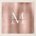 Echarpe Monograma feminino de metal Dourado com Rosa, com<br><div class="desc">Rosa feminino Dourado de metal escovado de metal Girino Monograma</div>
