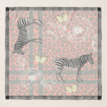 Echarpe Na moda Moderna Cinza Rosa Eclética Chic Pastel<br><div class="desc">O cachecol na moda e moderno do chiffon apresenta um design eclético-da-boêmia com zebras,  borboletas,  impressão-leopardo e contorno floral em cor-de-rosa e cinzas pastel e uma elegante fronteira de padrão de cheque preto e branco. Desenvolvido exclusivamente para você pelo Happy Dolphin Studio.</div>