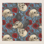 Echarpe O segredo do Raven. Ilustração gótica escura e san<br><div class="desc">Design gótico pintado à mão,  com aves raspadas,  esculpidas e rosas,  com um padrão sem costura</div>