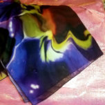 Echarpe Paixão Púrpura e Amarela Chiffon Scarf<br><div class="desc">Este lindo cachecol-chiffon tem um design abstrato roxo e amarelo. Este design é uma imagem impressa de uma pintura acrílica. Há um saco de tote correspondente disponível com o mesmo design.</div>