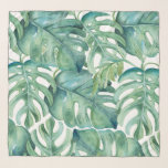 Echarpe Palma tropical deixa verde<br><div class="desc">Feita com beleza com folhas originais de palmeiras tropicais de monstera por Victoria Grigaliunas. Pode ser usado como embrulho ou lenço. Para ver mais escarpas para mulheres visite www.zazzle.com/dotellabelle</div>