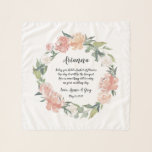 Echarpe Poema da Flor Floral de Verão<br><div class="desc">Dar-lhe uma floricultura com este doce cachecol chiffon com o seu nome, os seus nomes, e um poema carinhoso rodeado por uma coroa de flores cor-de-rosa e cor-d-água de pêssego que combinam com a nossa suíte de casamento floral de MidSummer. Poema diz: "Hoje você segura um cesto de flores, um...</div>