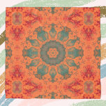 Echarpe Psicodélica Hippie Teal Laranja e Vermelho<br><div class="desc">Este design psíquico caleidoscópio apresenta cor de rosa,  laranja e vermelho. Visuais vibrantes e triviais para o hippie moderno ou qualquer um que ama cores brilhantes!</div>