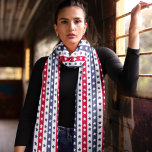 Echarpe Red Blue White Stars Patriótico 4 de julho<br><div class="desc">Red Blue White Stars Patriótico 4 de julho Scarf. Celebre o 4 de julho em estilo com este cachecol no estilo patriótico.</div>