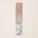 Echarpe Rosa Dourado Sequin Glitter White Marble Ombre<br><div class="desc">Abre-Mambre Branco da Sequência Dourada Glitter Rosa</div>