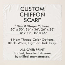 SCARF DE CHIFFON Personalizado - GRANDE 50"x50"