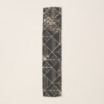 Echarpe Tabuleiro de Tintas Geométricas Douradas Retro Art<br><div class="desc">Chic e faux preto simples imprimiram o padrão geométrico do deco retro-art e do deco de pintura.</div>