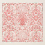 Echarpe Tesouros de praia em vermelho-coral<br><div class="desc">Ilustração vetorial desenhada à mão de corais,  caranguejos e algas marinhas</div>