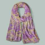 Echarpe Tóile de jouy amarelo-púrpura Elegante<br><div class="desc">Vintage retro amarelo roxo toile de jouy Scarf. Melhore o seu guarda-roupa com a elegância eterno de designs antigos toile de jouy, inspirada nos padrões requintados de cenas rosa-quente francesas. Estas sofisticadas impressões Toile são uma raiva constante no momento, belas designs que trazem beleza natural e charme. Este cachecol em...</div>