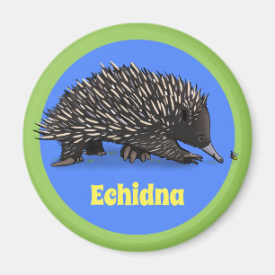 echidna bonita com íman de animação de abelhas