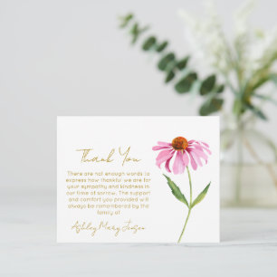 Echinacea Cartão de Agradecimento por Funeral Lu