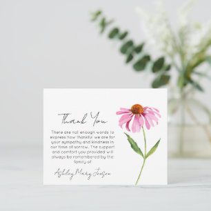 Echinacea Cartão de Agradecimento por Funeral Lu