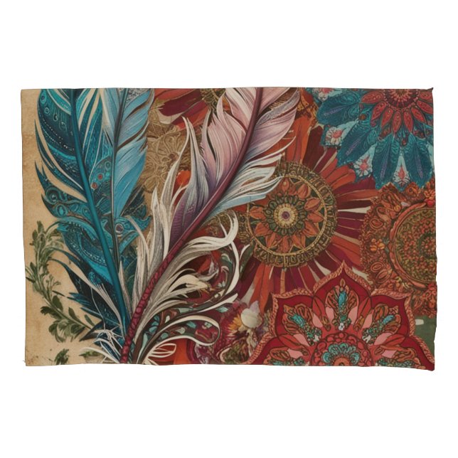 Eclectic Boho Chic Feathered Mandala (Frente-Esquerda)