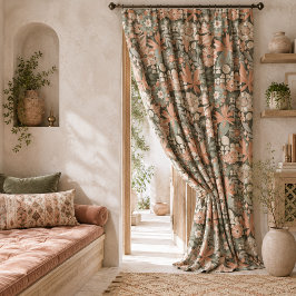 Eclectic Boho Terracotta Charcoal Botanical Floral