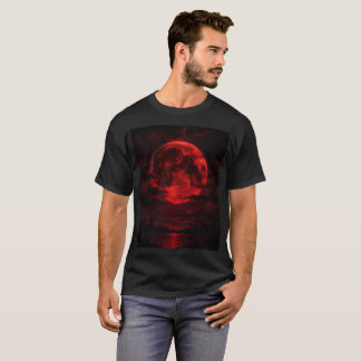 🌕🩸 Eclipse da Lua de Sangue: Camiseta de Arte de
