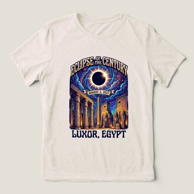 Eclipse Do Século Ago 2,2027 Luxor Egito Camiseta (Design frontal)