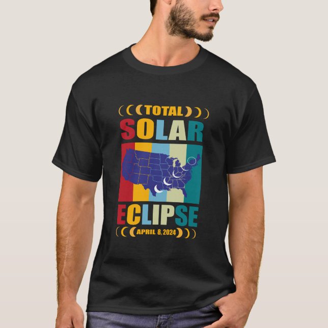 Eclipse Solar Total 2024 Com Camisa De Totalidade  (Frente)