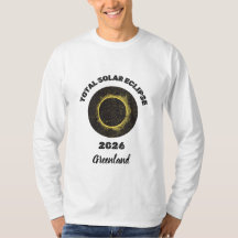 Eclipse Solar Total 2026 Camisa Masculina Manga Lo