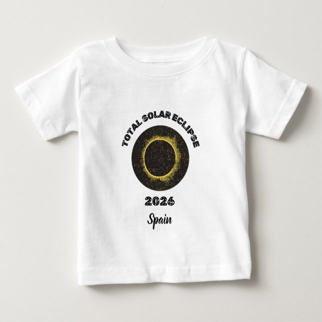 Eclipse Solar Total 2026 Totalidade Baby Camiseta (Frente)