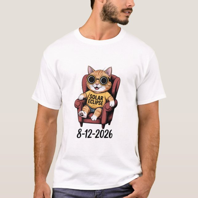 Eclipse Total do Sol 12 de Agosto de 2026 Camiseta (Frente)