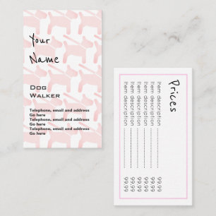 "Ecoa" cartões de preço do caminhante do cão