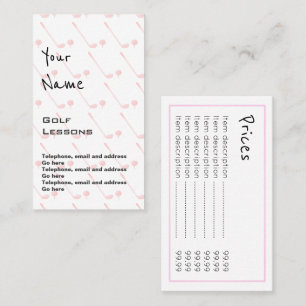 "Ecoa" cartões de preço profissionais do golfe