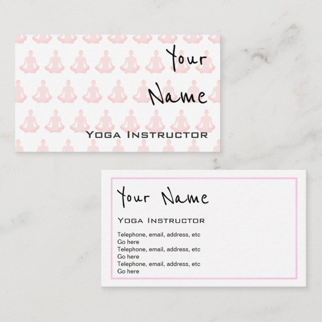 "Ecoa" cartões de visitas do instrutor da ioga (Frente/Verso)