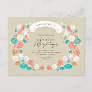 Economias bonitos do casamento de praia os cartão