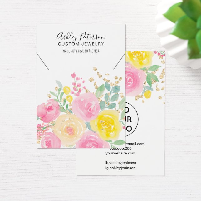 Ecrã de colar de joalharia flórica cor de rosa (Mesa)