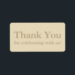 Ecru Obrigado, palhaços ou etiquetas para presente<br><div class="desc">Você pode usar essas naves personalizadas e adesivos beges como favor de casamento ou obrigado que você dá etiquetas ou pode personalizar o texto para outro fim. Estas etiquetas personalizadas de obrigado que você adesiva apresentam um texto bege sobre um fundo de uma nave. O texto padrão diz "Obrigado por...</div>