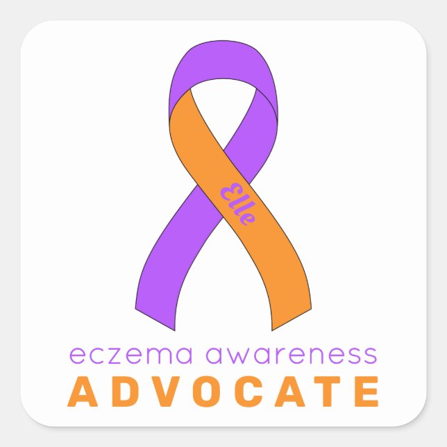 Eczema Advocate Adesivo Branco Quadrado (Frente)
