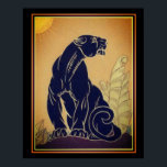 Ed Rudy Art Deco Black Panther Impressão 16 x 20<br><div class="desc">Impressão de Strike Art Deco Black Panther por Ed Rudy</div>