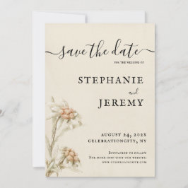Edelweiss Vintage Floral Salvar a Data Convite