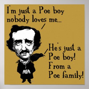 Edgar Allan Poe Boy Engraçado Poster Sinal Cotaçõe