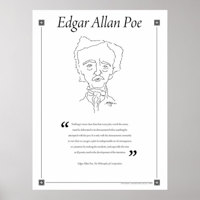 Edgar Allan Poe - Poster de Cotação de Escrevendo (Frente)