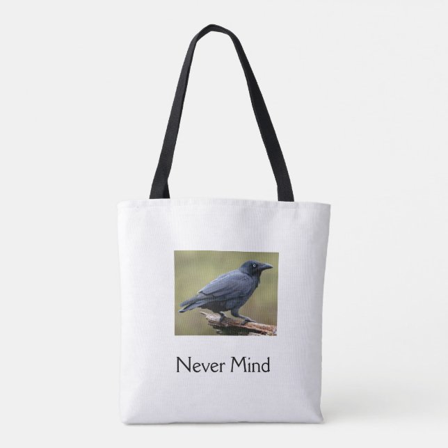 Edgar Allen Poe Raven Never Mind Tote (Verso)