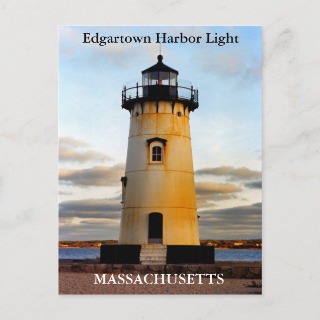 Edgartown Harbor Light, cartão postal de Massachus (Frente)