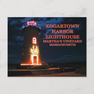 Edgartown Harbor Lighthous, cartão postal de Massa