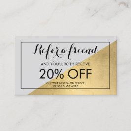 Edgy Geométrico Faux Gold Foil and Cinza Referral