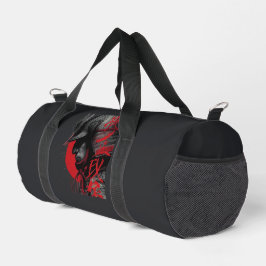Edgy Samurai Warrior Japanese Red Sun Duffel Bag