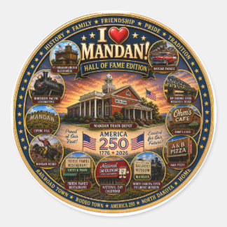 "Edição Legado de Mandan." Adesivo
