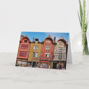 Edifícios coloridos em Troyes France Cartão Saudáv