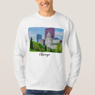 Edifícios Em Chicago, Camiseta De Longa Folha