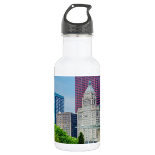 Edifícios Em Chicago, Garrafa De Água De Aço Inoxi