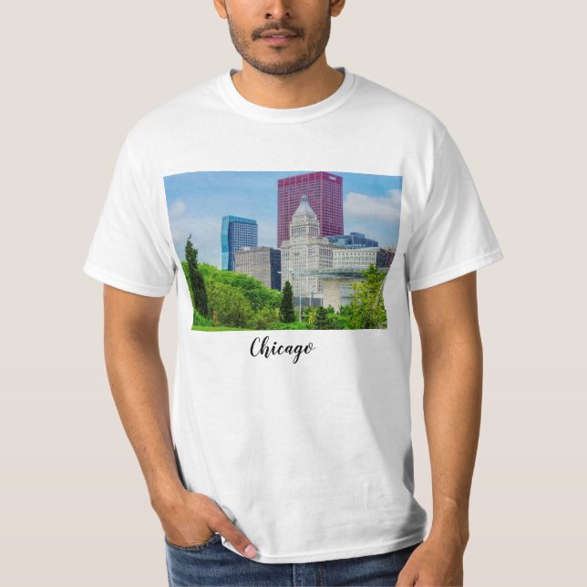 Edifícios Em Chicago T-Shirt (Frente)