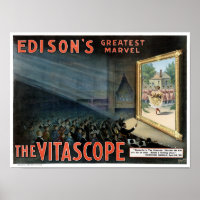 Edison O Poster vintage Restaurado Vitascope 1896